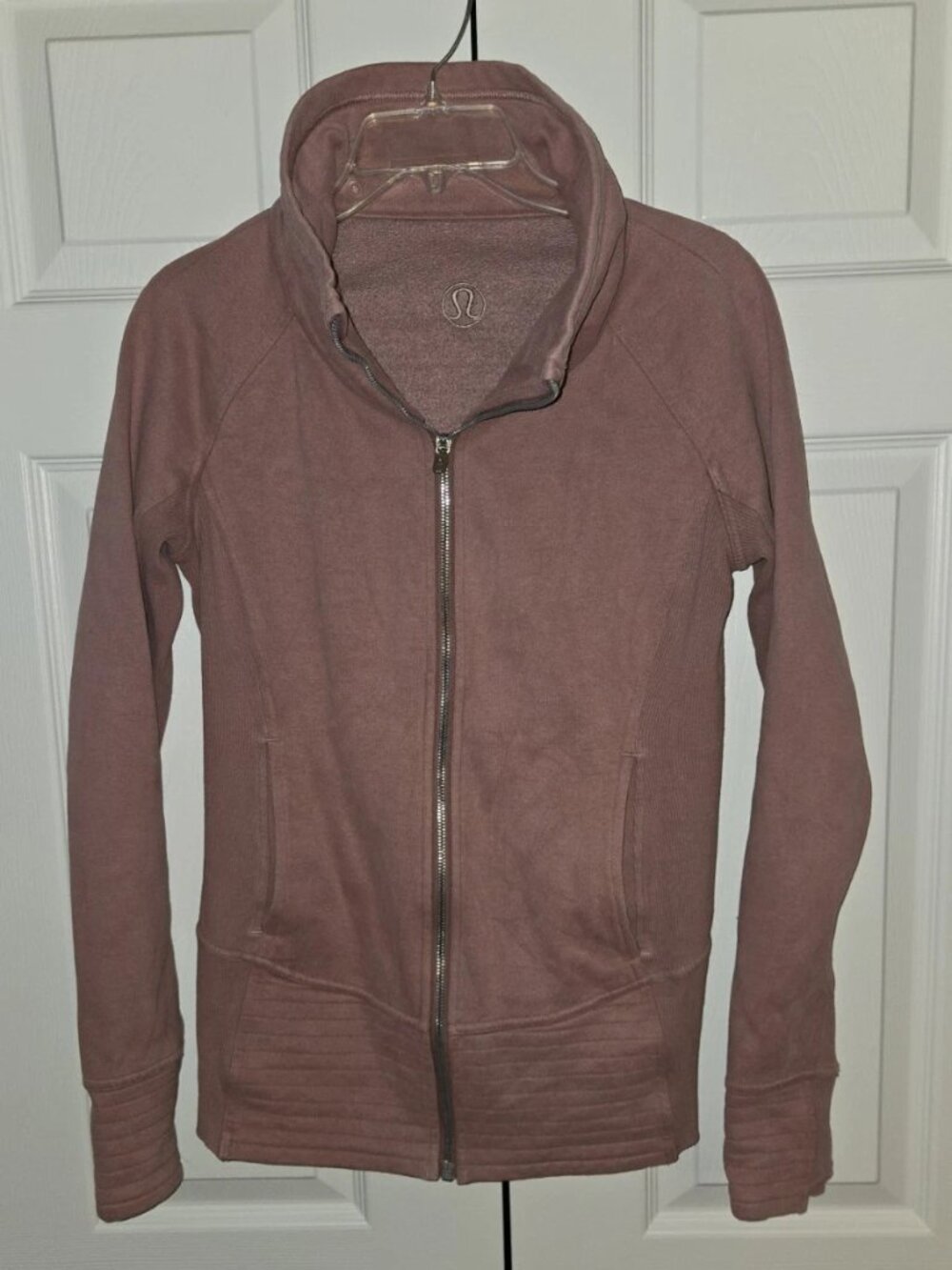 Lululemon Radiant II Jacket Dusty Rose Cotton Fleece Full Zip Size 6